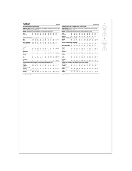 Patron Butterick 6956/B5 - Robe