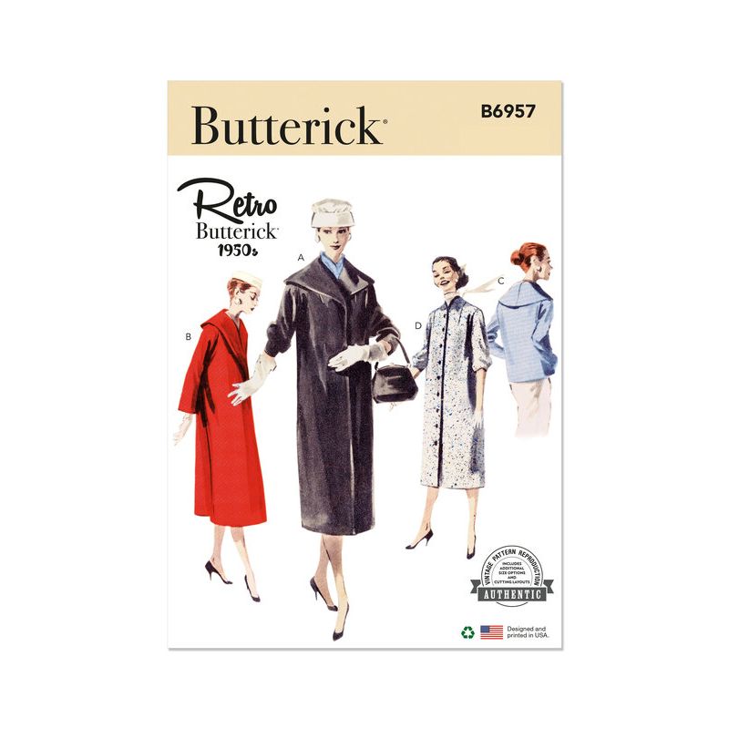 Patron Butterick 6957/H5 - Manteau ajusté