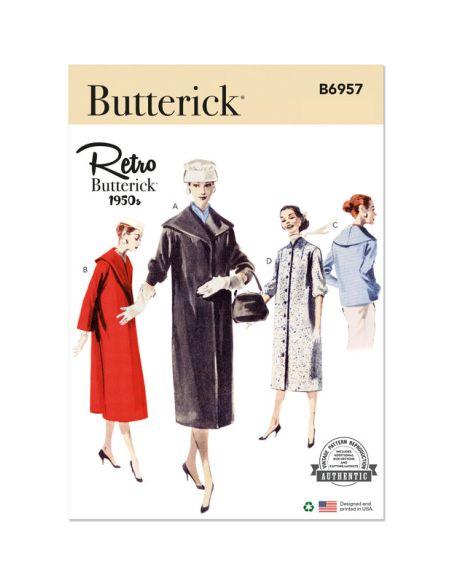 Patron Butterick 6957/H5 - Manteau ajusté