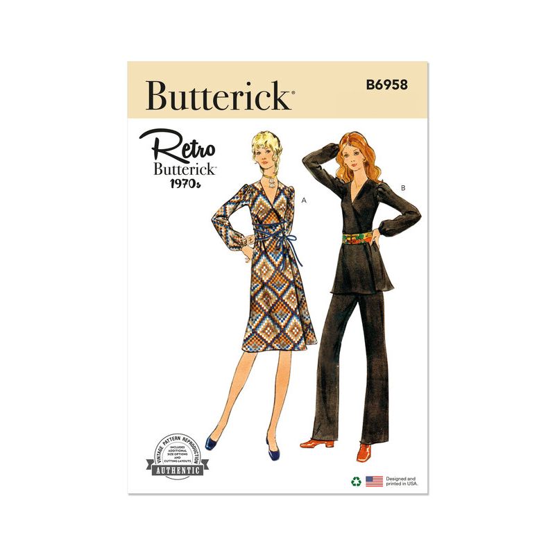 Patron Butterick 6958/B5 - Robe, tunique et pantalon