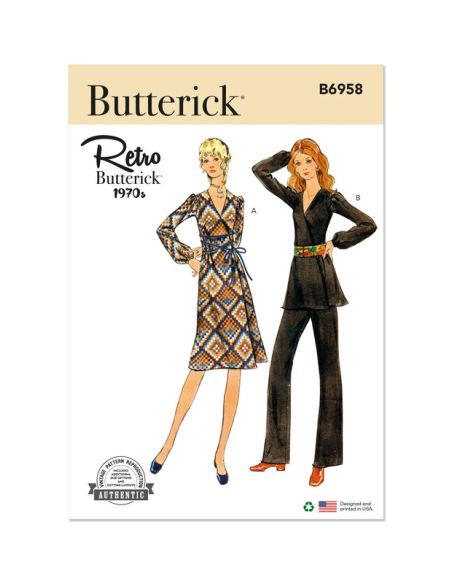 Patron Butterick 6958/B5 - Robe, tunique et pantalon