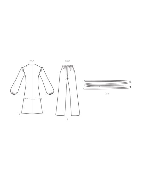 Patron Butterick 6958/B5 - Robe, tunique et pantalon