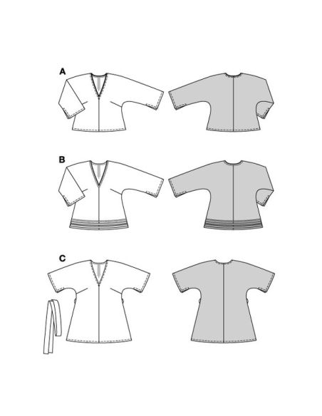 Patron Burda 5776 - Blouse tunique courte