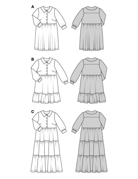 Patron Burda 5802 - Robe chemisier