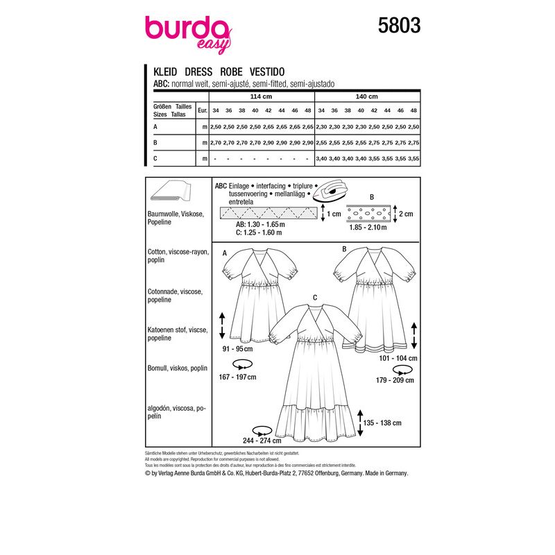 Patron Burda 5803 - Robe