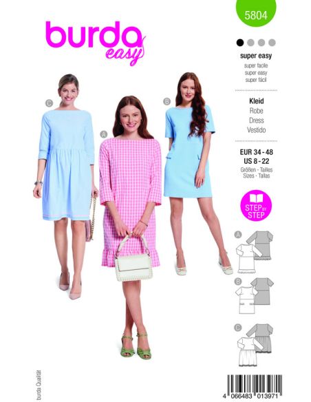 Patron Burda 5804 - Robe