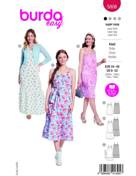 Patron Burda 5806 - Robe babydoll