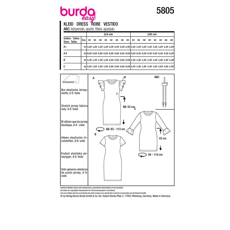 Patron Burda 5805 - Robe
