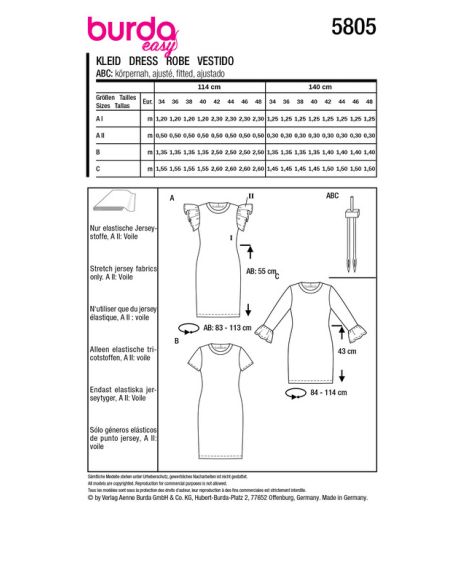 Patron Burda 5805 - Robe