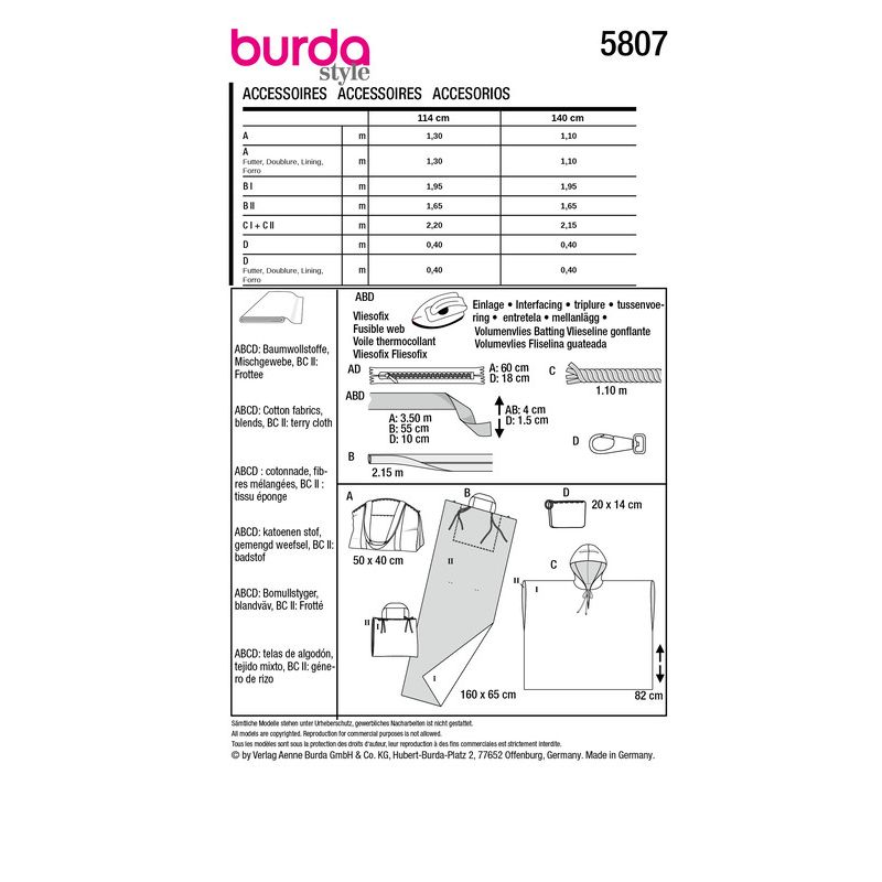 Patron Burda 5807 - Kit de plage
