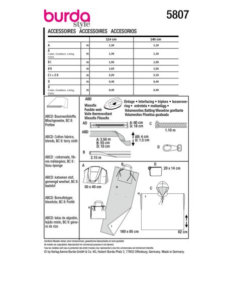 Patron Burda 5807 - Kit de plage