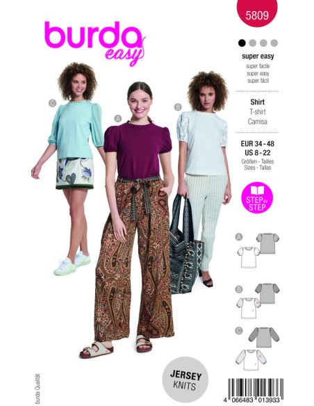 Patron Burda 5809 - T-shirt