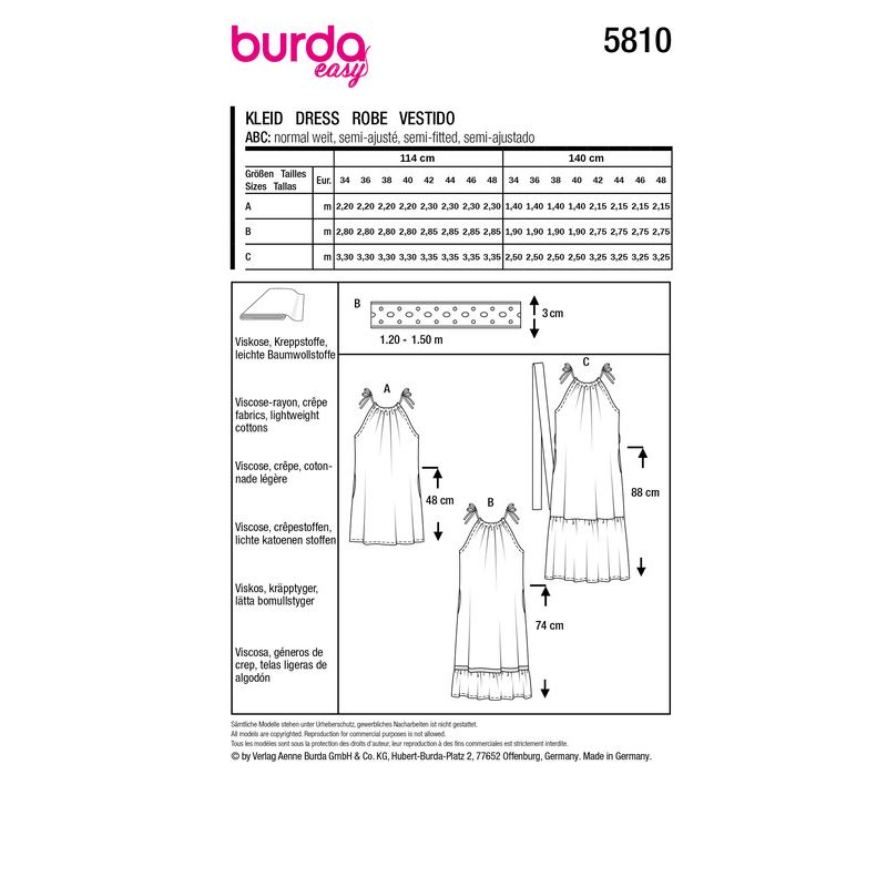 Patron Burda 5810 - Robe