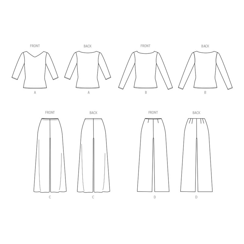 Patron Butterick 6966/A5 - Haut et pantalon