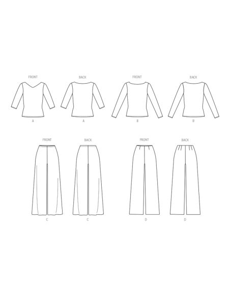 Patron Butterick 6966/A5 - Haut et pantalon