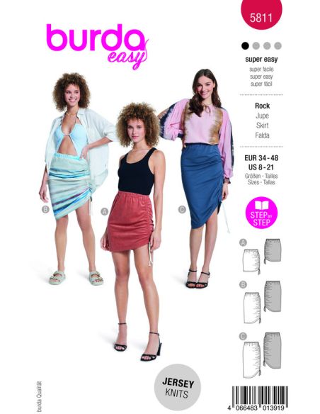 Patron Burda 5811- Jupe avec fronces