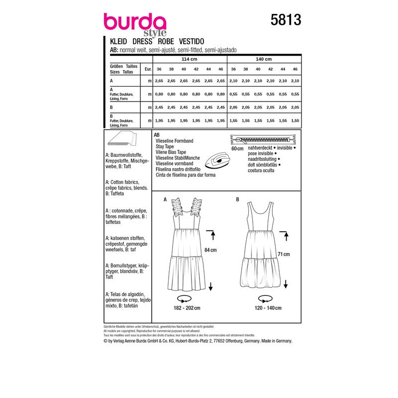 Patron Burda 5813 - Robe