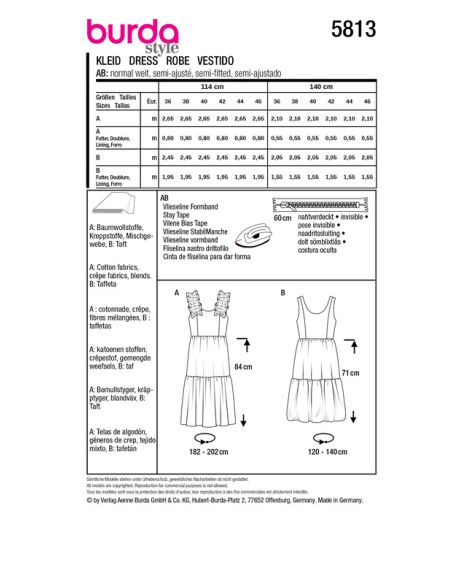 Patron Burda 5813 - Robe