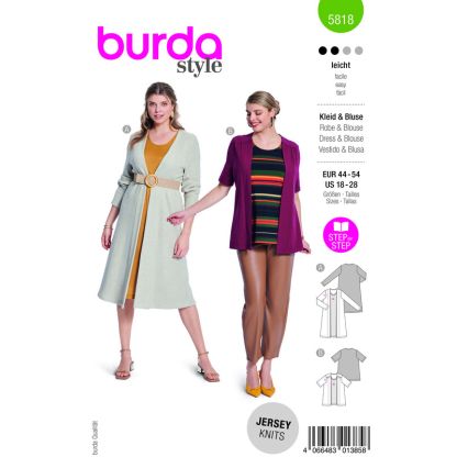 Patron Burda 5818 - Robe blouse