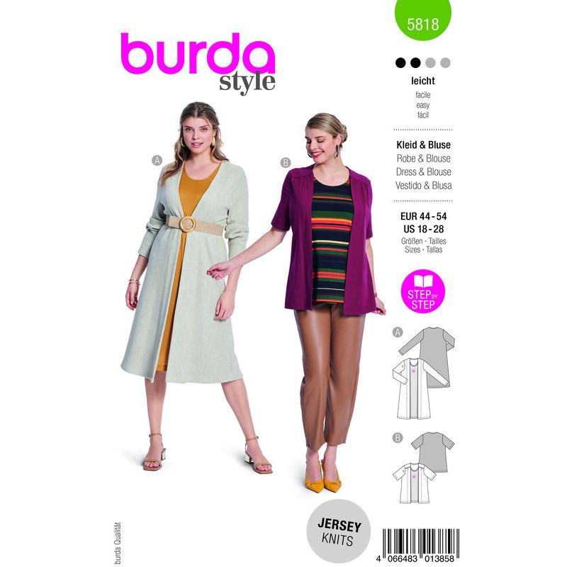 Patron Burda 5818 - Robe blouse