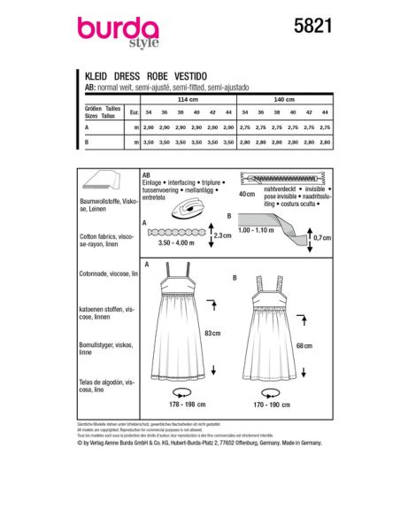 Patron Burda 5821 - Robe