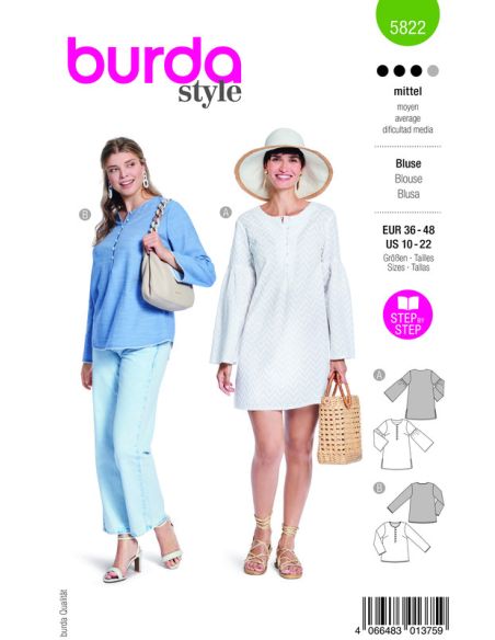 Patron Burda 5822 - Blouse