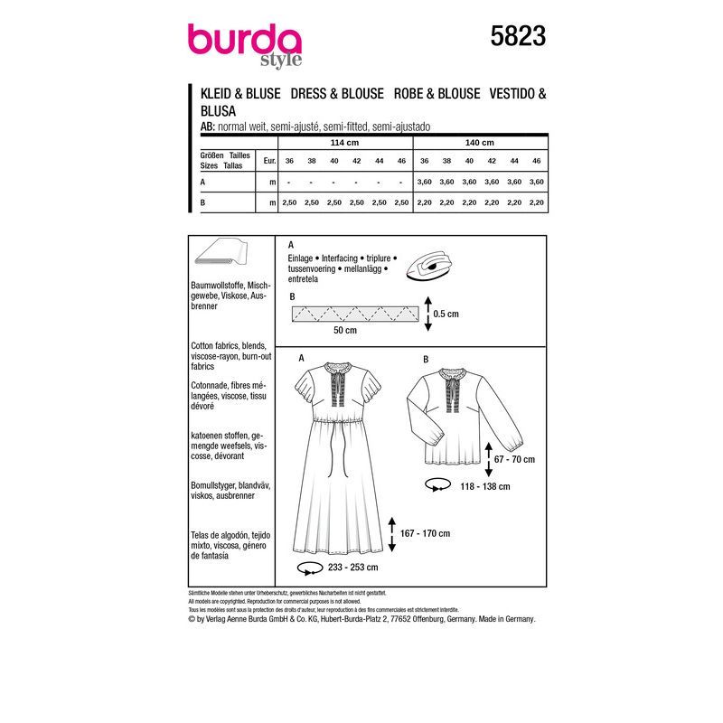 Patron Burda 5823 - Robe
