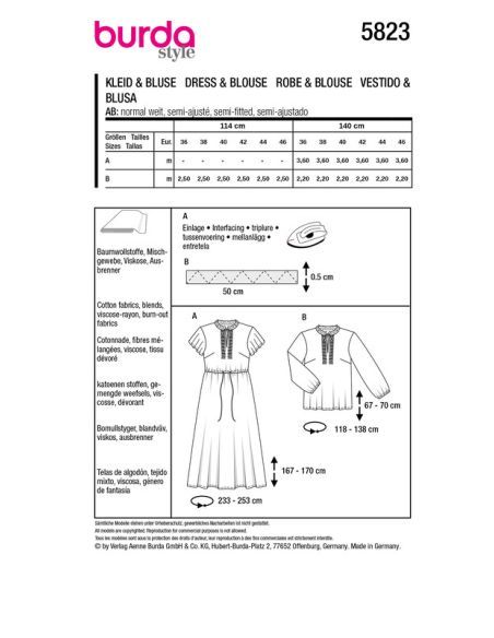 Patron Burda 5823 - Robe