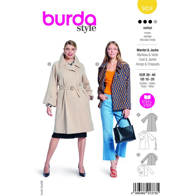 Patron Burda 5824 - Manteau