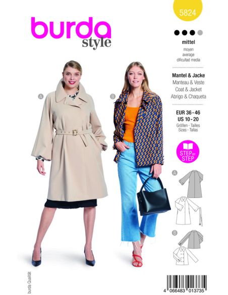 Patron Burda 5824 - Manteau
