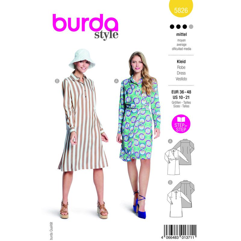 Patron Burda 5826 - Robe chemise
