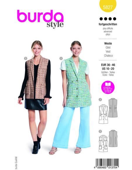 Patron Burda 5827 - Gilet