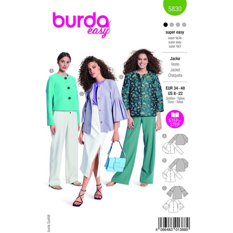 Patron Burda 5830 - Veste