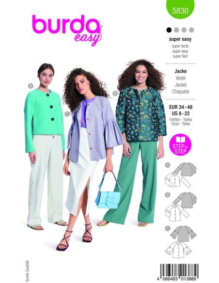 Patron Burda 5830 - Veste