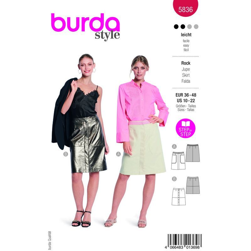 Patron Burda 5836 - Jupe