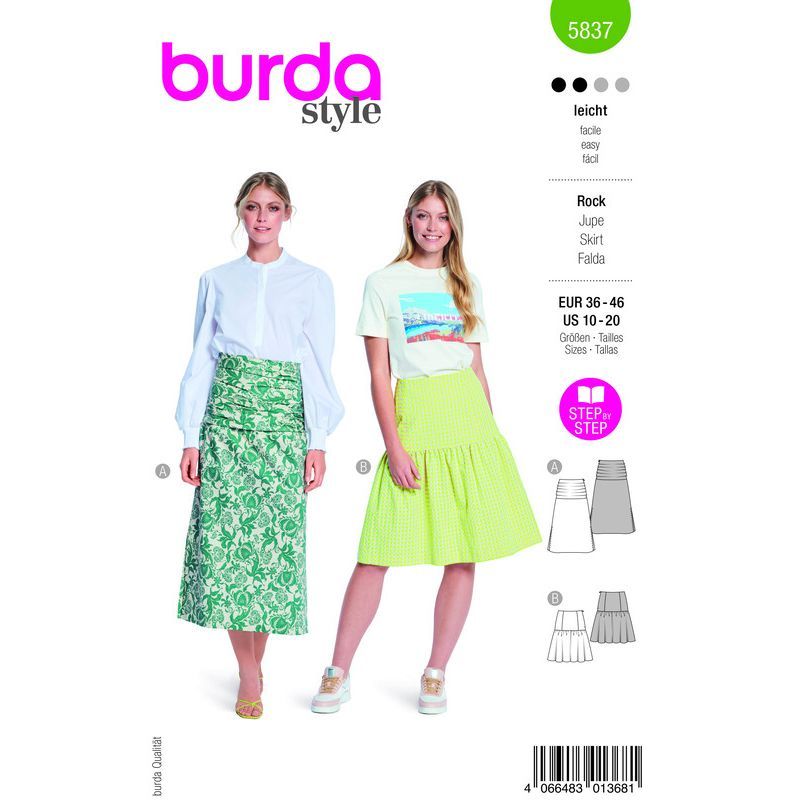 Patron Burda 5837 - Jupe