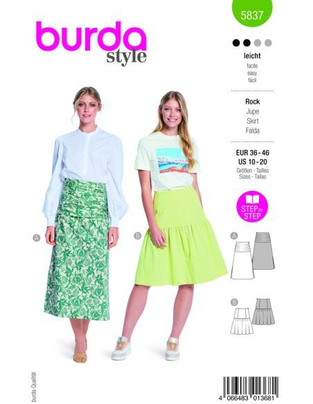 Patron Burda 5837 - Jupe