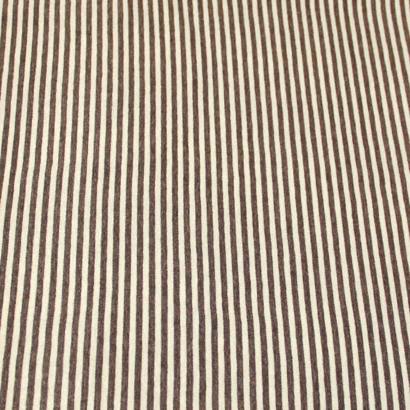 Jersey viscose - Rayé taupe & écru