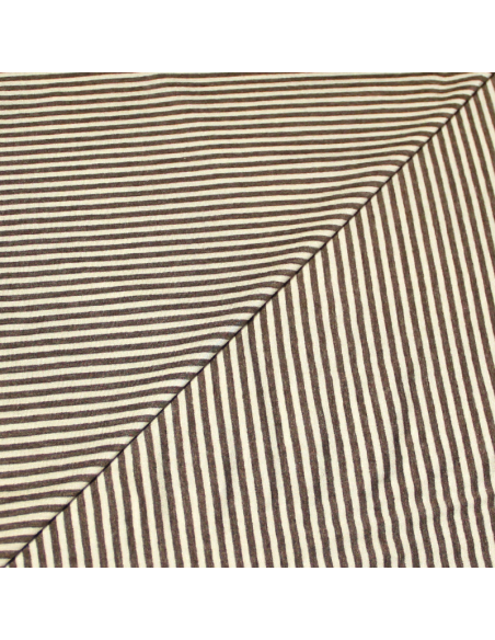 Jersey viscose - Rayé taupe & écru