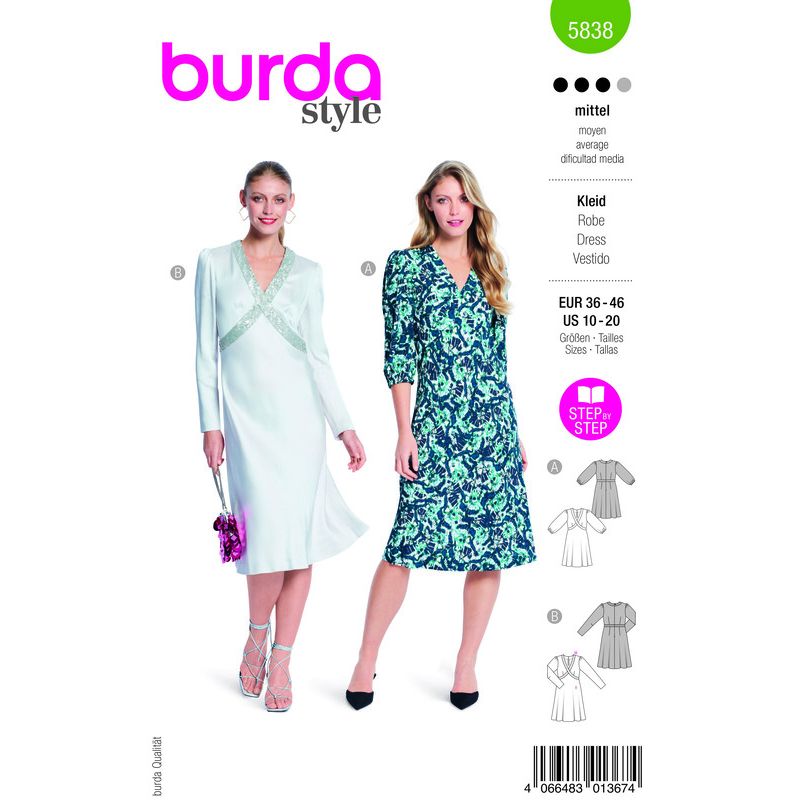 Patron Burda 5838 - Robe