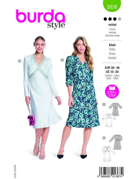 Patron Burda 5838 - Robe