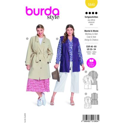 Patron Burda 5840 - Trench coat