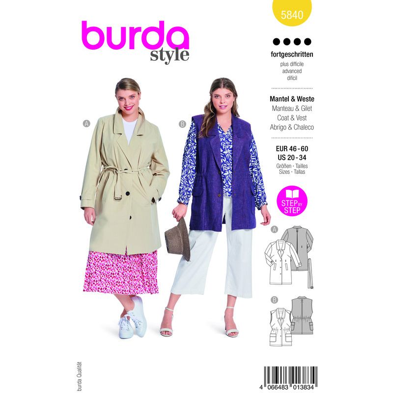 Patron Burda 5840 - Trench coat