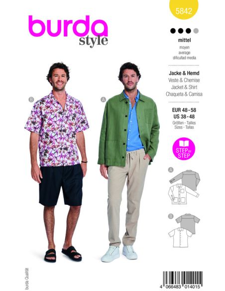Patron Burda 5842 - Veste et chemise