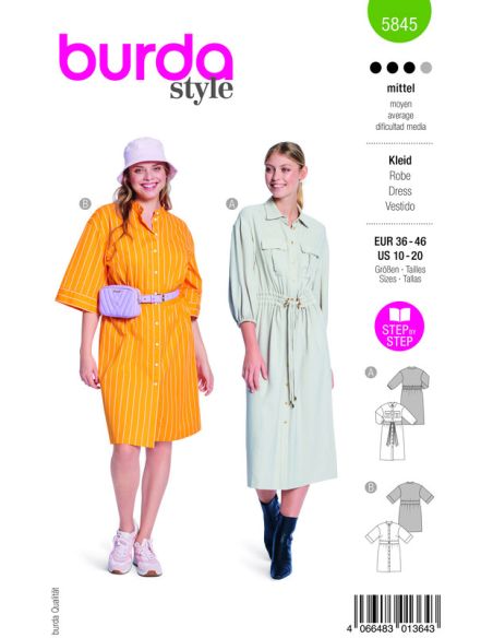 Patron Burda 5845 - Robe