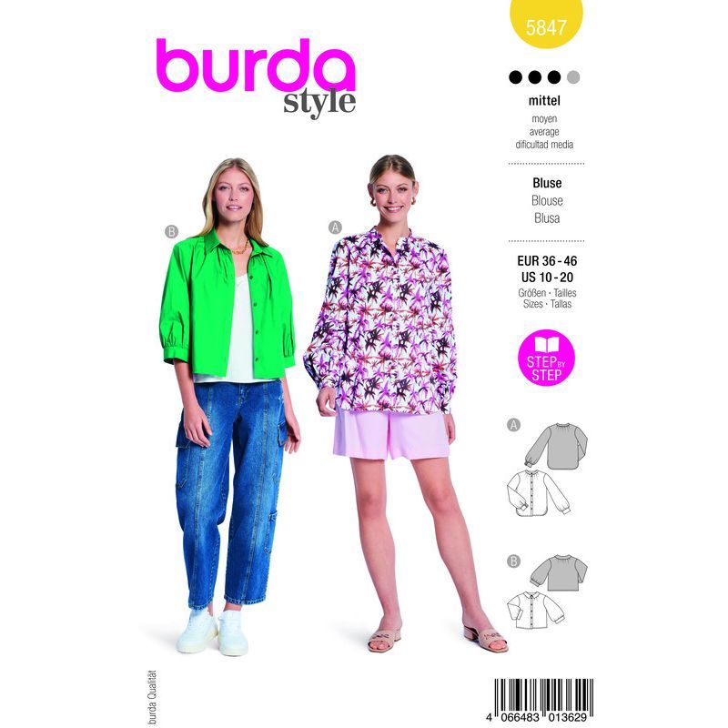 Patron Burda 5847 - Blouse