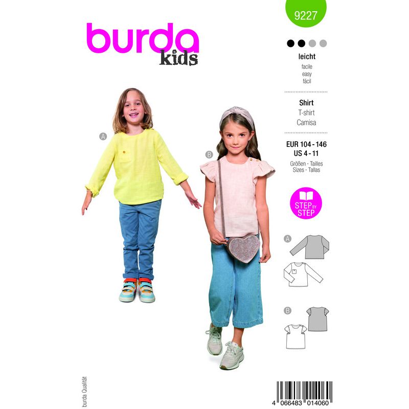 Patron Burda 9227 - T-shirt unisex pour enfants