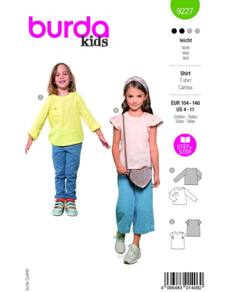 Patron Burda 9227 - T-shirt unisex pour enfants