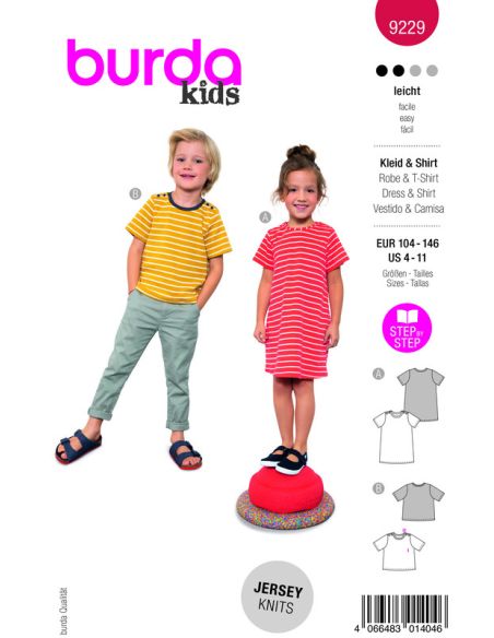 Patron Burda 9229 - Robe dété pour enfants