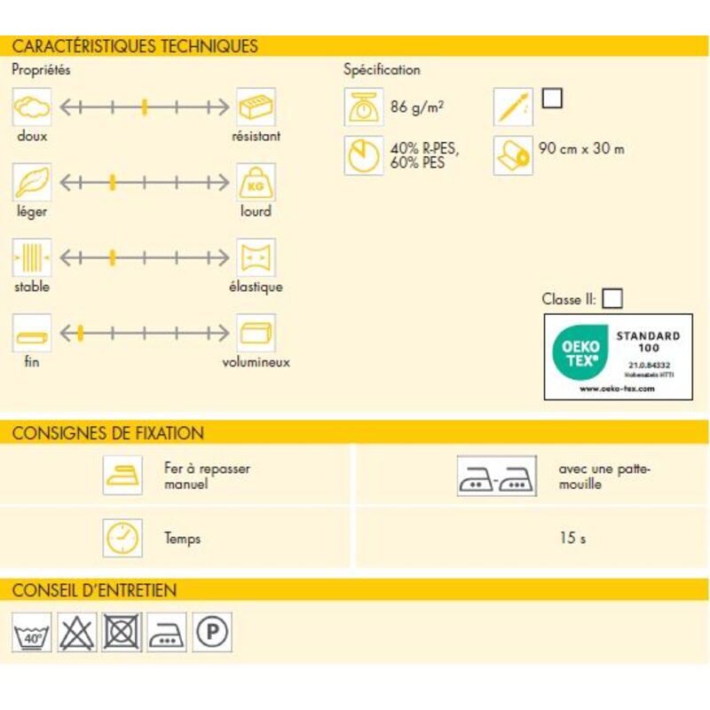 Molleton thermocollant Vlieseline H630